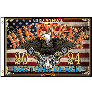 2024 Bike Week Daytona Beach 83rd Anniversary Freedom Eagle USA Flag