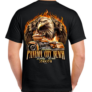 2024 Panama City Beach Rally Week Freedom Flame Bagger T-Shirt