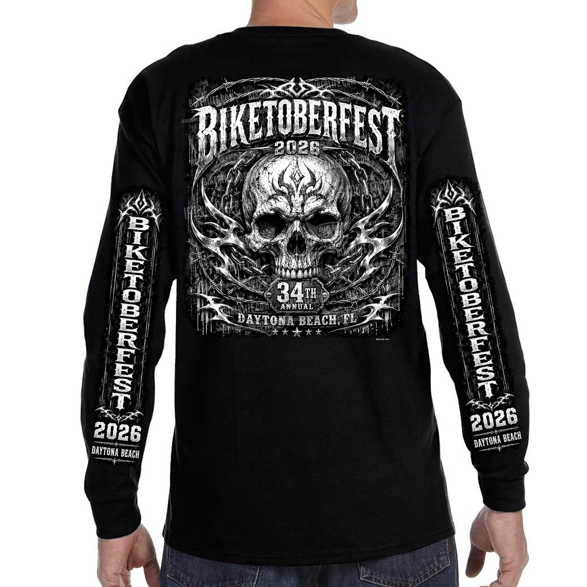 Long Sleeve 2026 Biketoberfest Daytona Beach Iron Skull