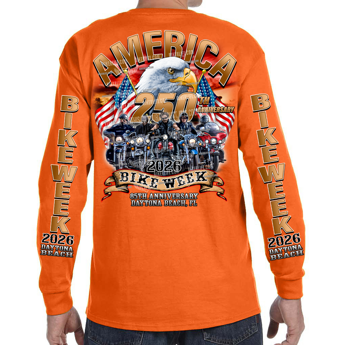 Long Sleeve 2026 Bike Week Daytona Beach America Strong