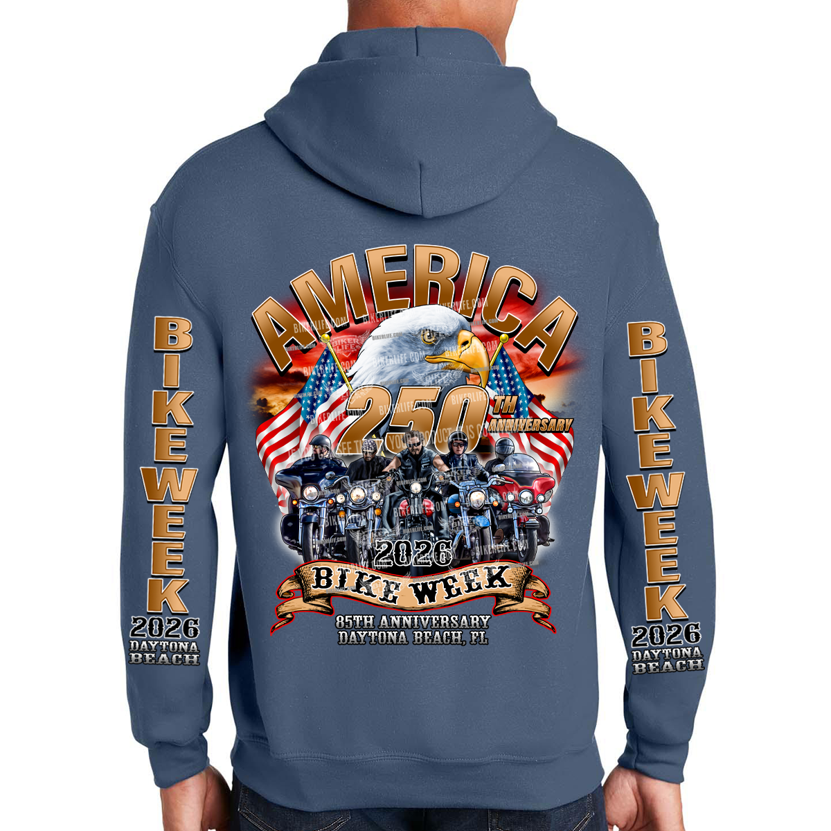 Pullover Hoodie 2026 Bike Week Daytona Beach America Strong