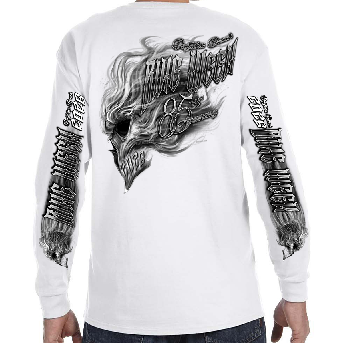 Long Sleeve 2026 Bike Week Daytona Beach Smokin' Skull