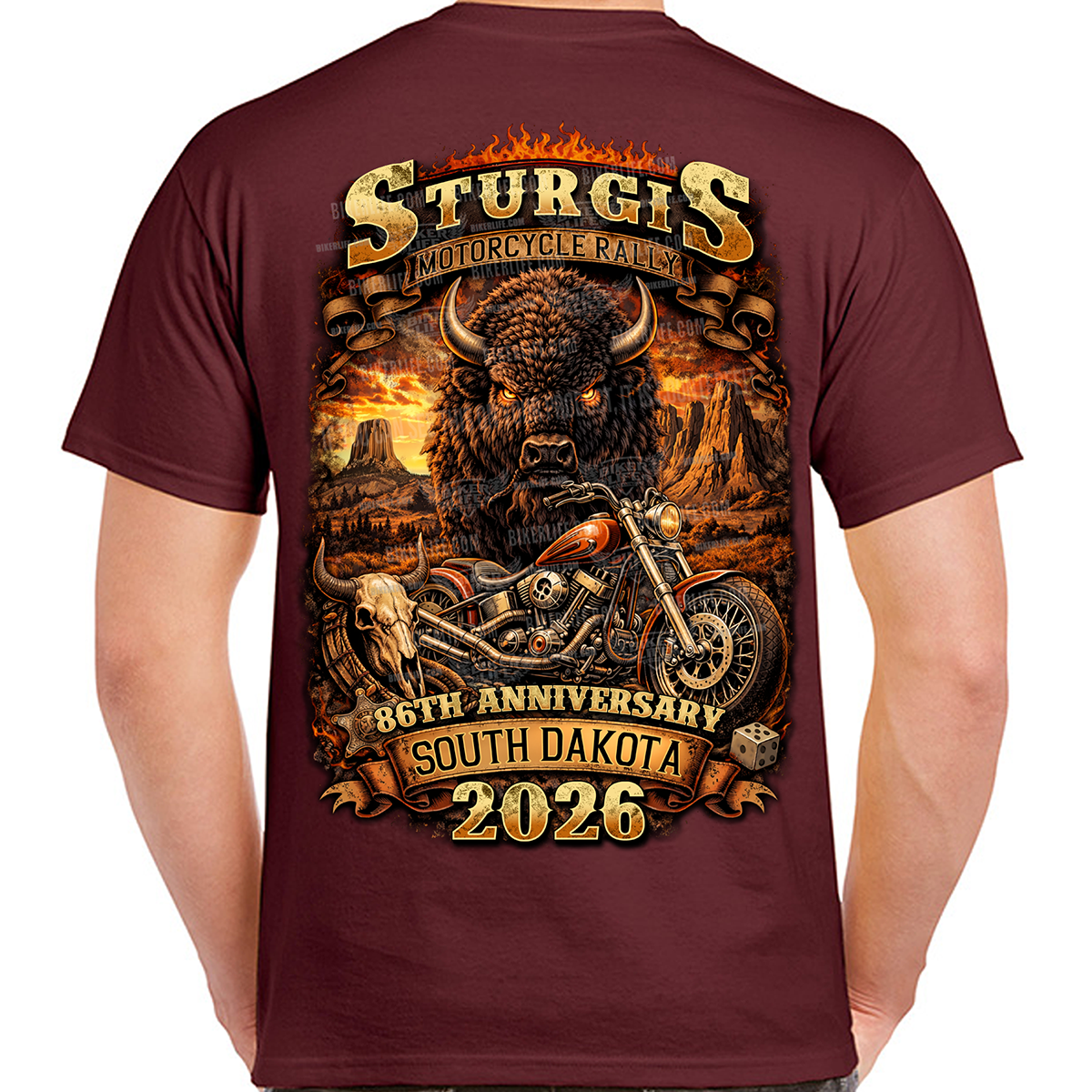 T-Shirt 2026 Sturgis Motorcycle Rally Wild and Free - Limited Print