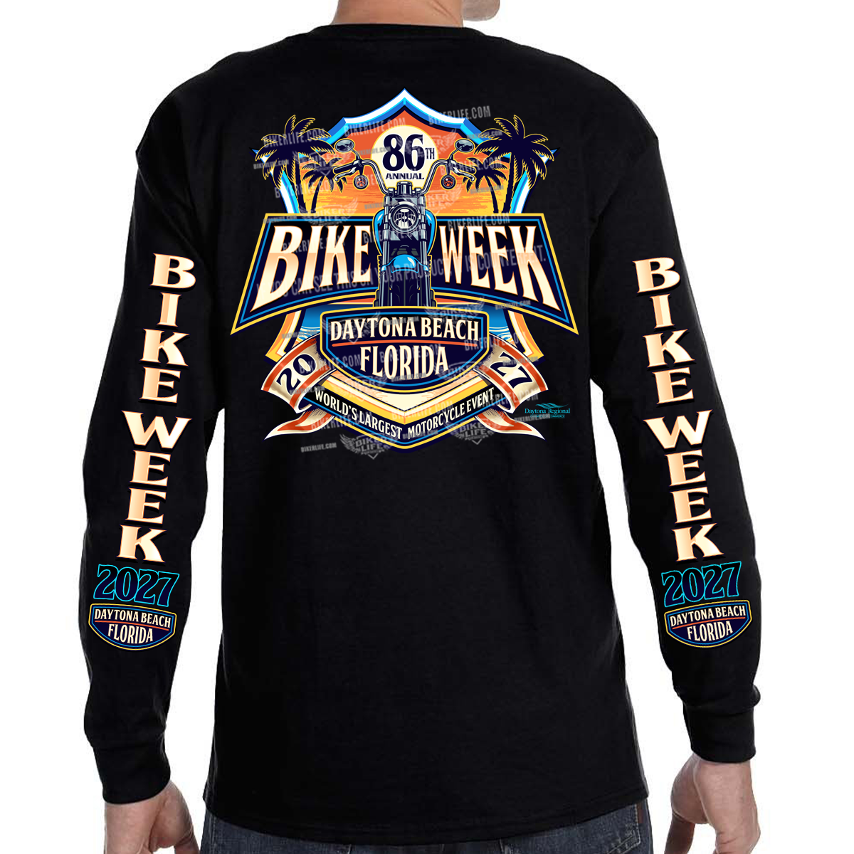 Long Sleeve 2027 Bike Week Daytona Beach Official Logo