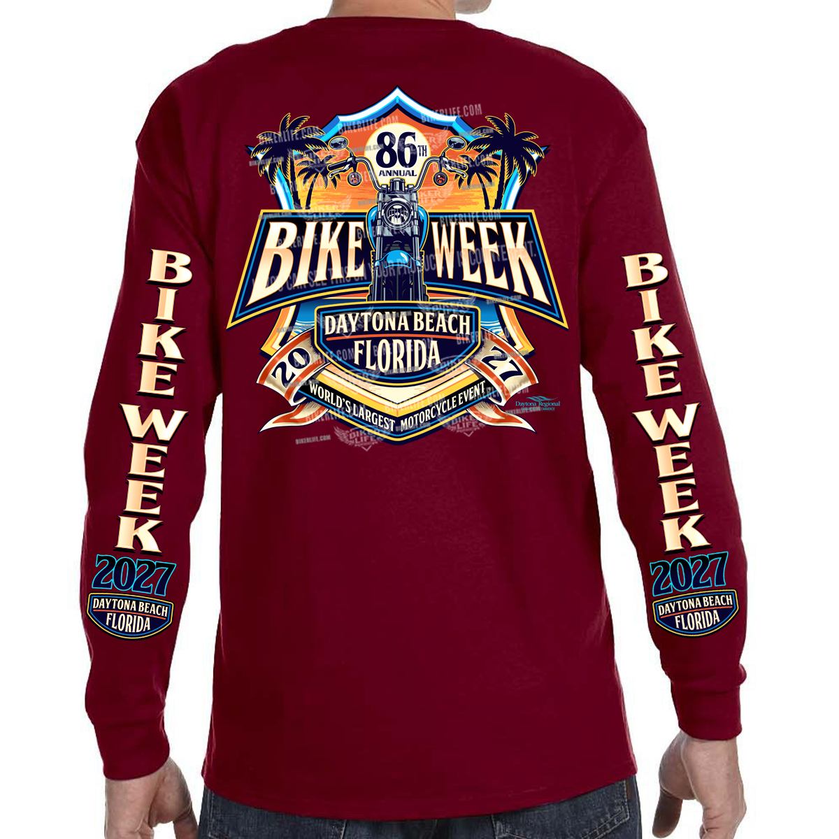 Long Sleeve 2027 Bike Week Daytona Beach Official Logo