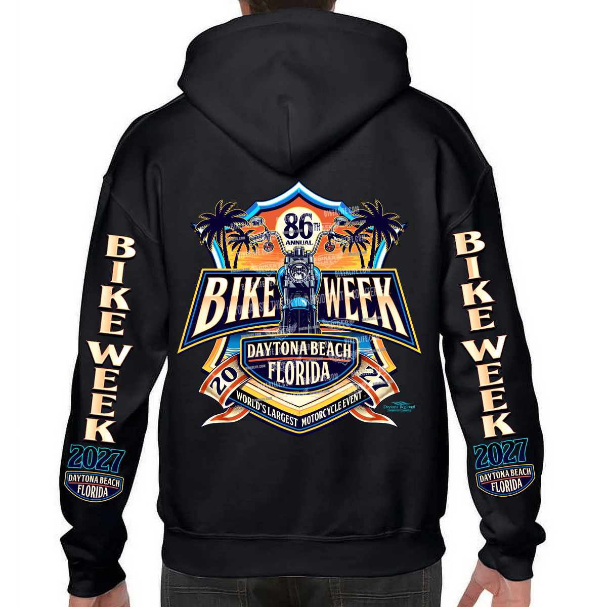 Pullover Hoodie 2027 Bike Week Daytona Beach Official Logo