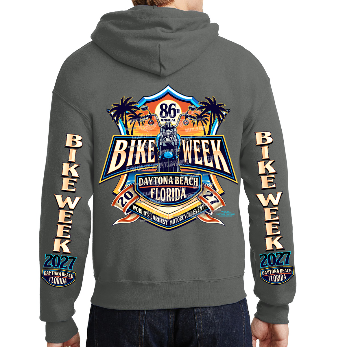 Pullover Hoodie 2027 Bike Week Daytona Beach Official Logo