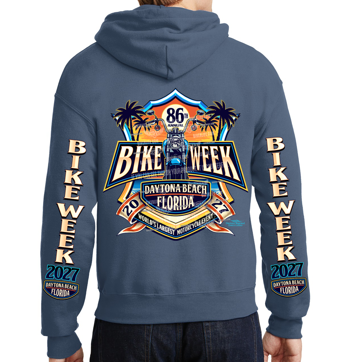 Pullover Hoodie 2027 Bike Week Daytona Beach Official Logo