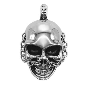 Stainless Steel Chained Skull Head Pendant