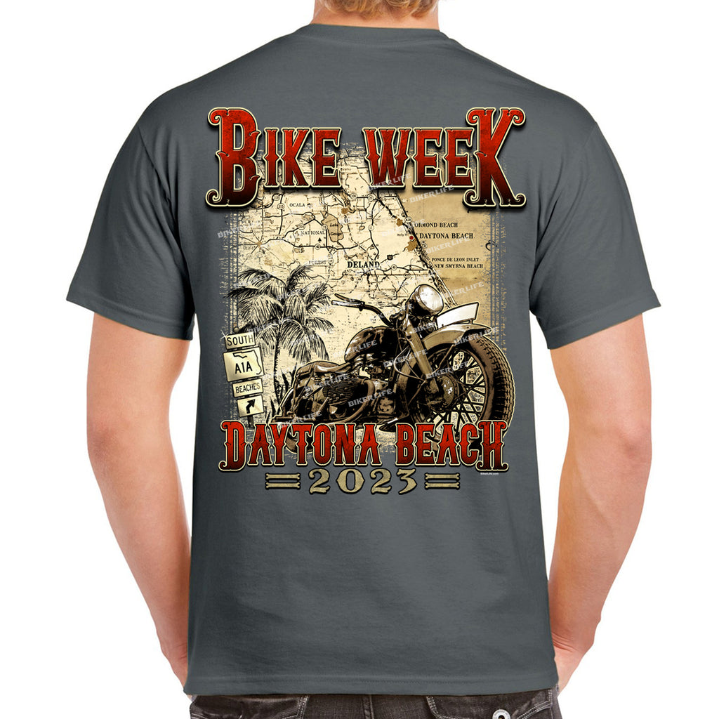 2023 Bike Week Daytona Beach Vintage Map T-Shirt
