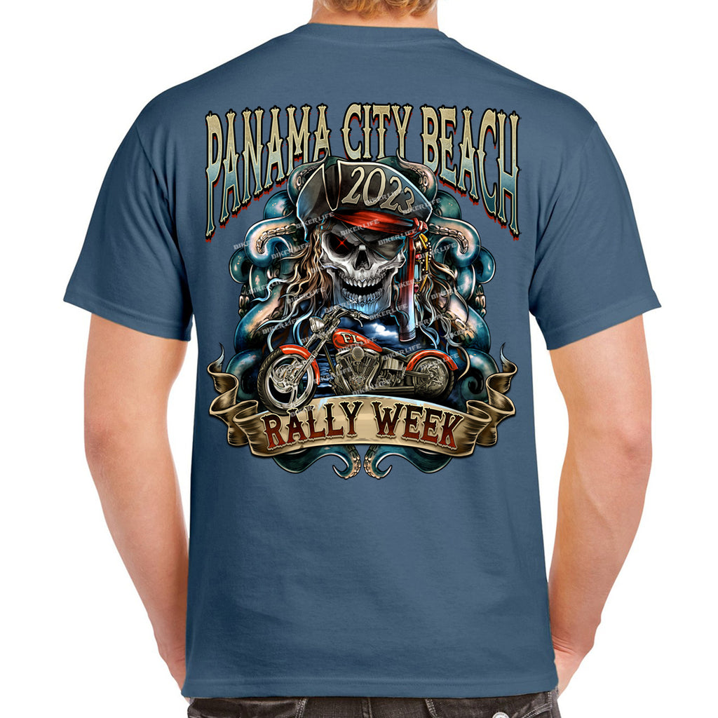 2023 Panama City Beach Rally Week Kraken Skull T-Shirt