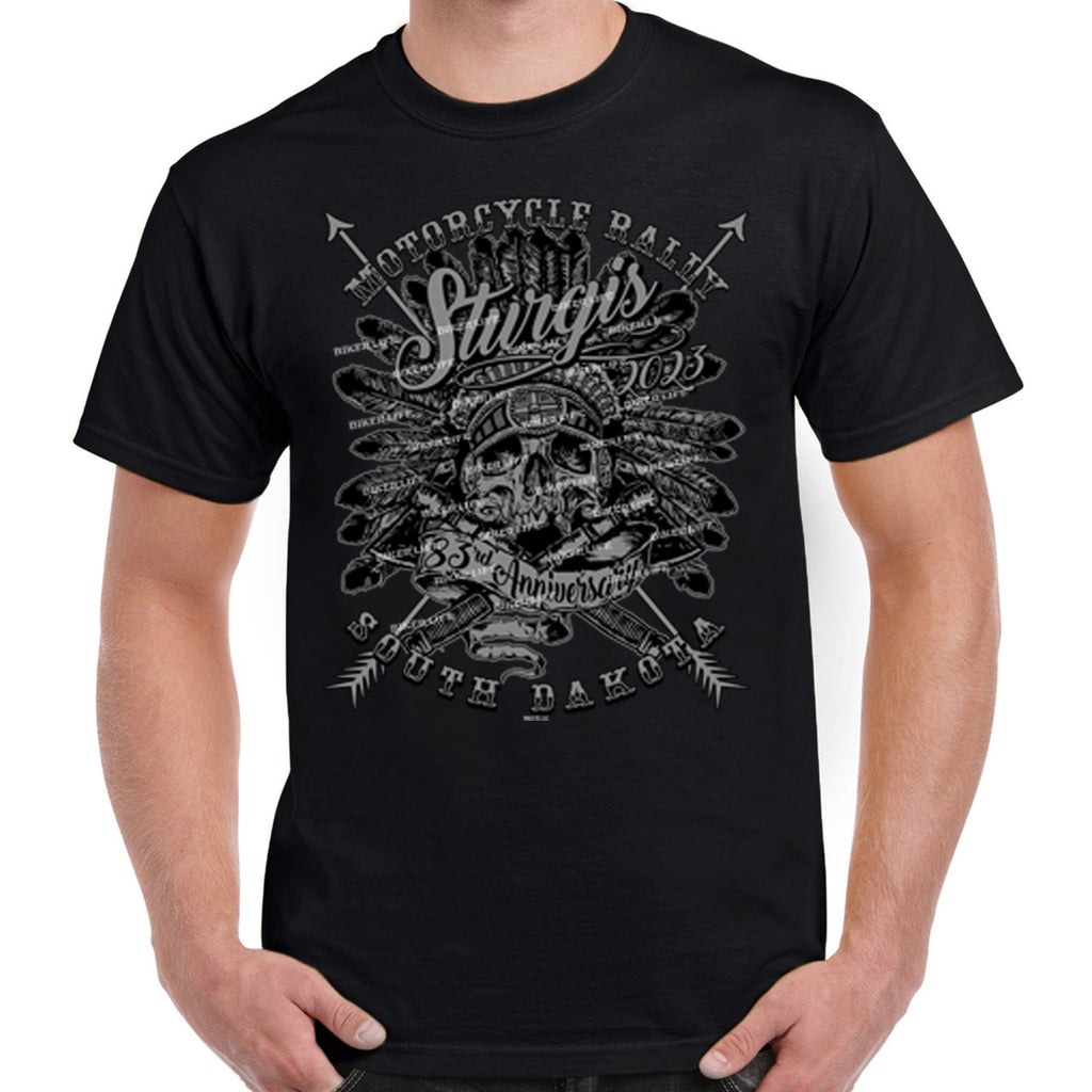 2023 Sturgis Motorcycle Rally American Tomahawk Front Print T-Shirt