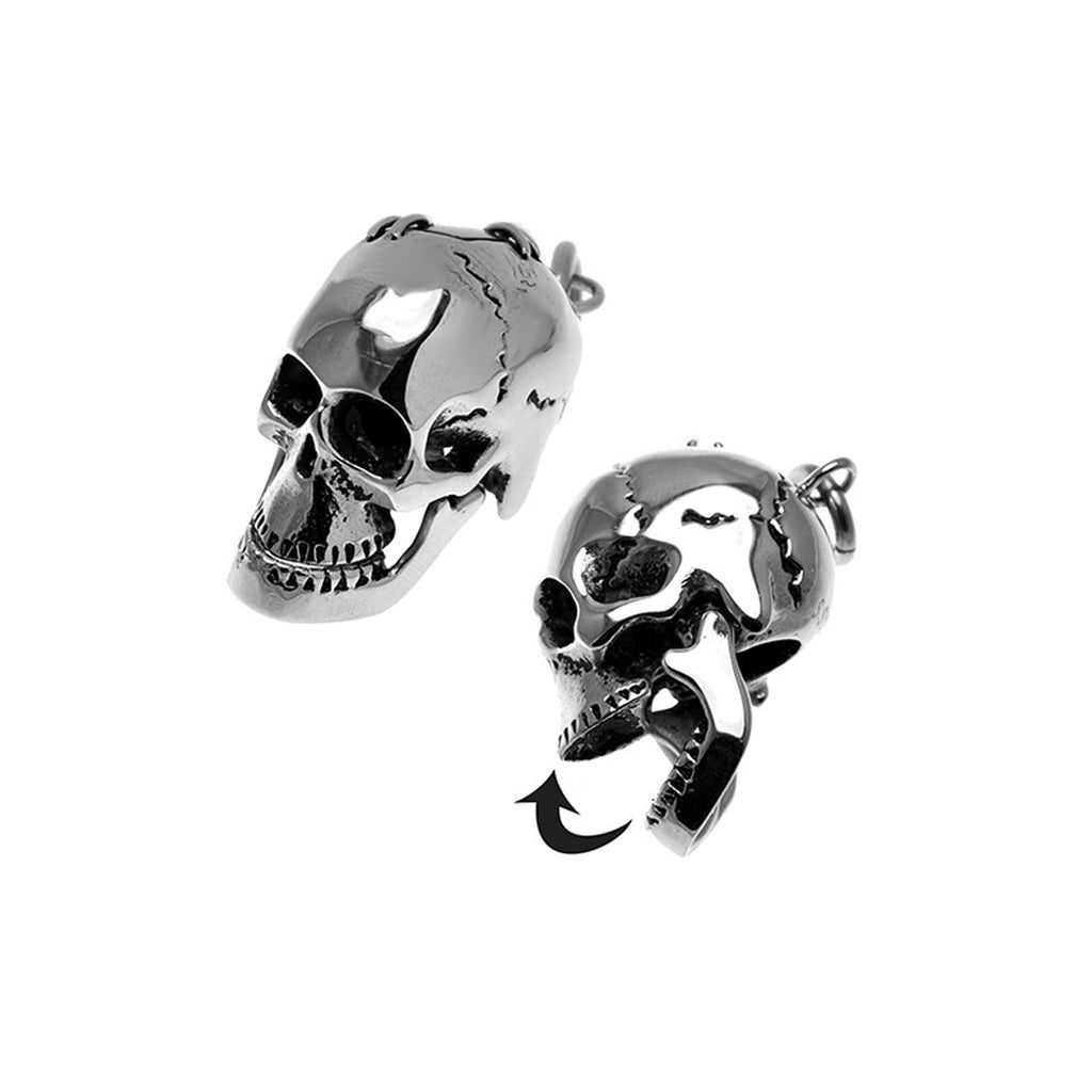 Stainless Steel Skull Mobile Mandible Pendant
