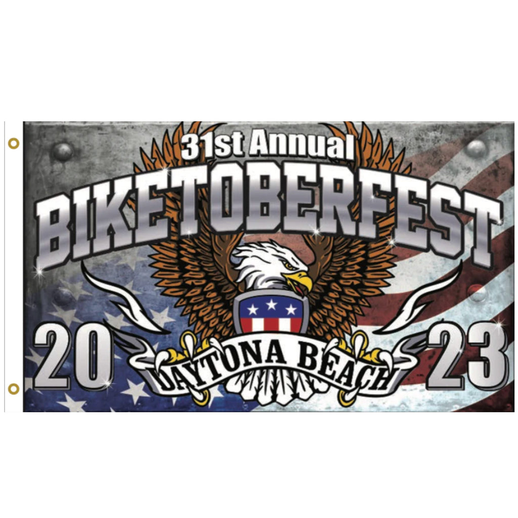 2023 Biketoberfest Daytona Beach American Steel 31st Annual Flag