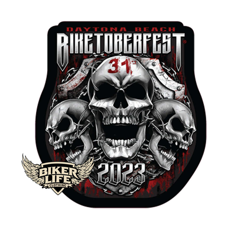 2023 Biketoberfest Daytona Beach Chained Shield Sticker