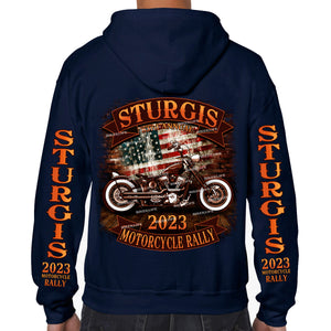 2023 Sturgis Motorcycle Rally Rockin' Bike USA Zip-Up Hoodie