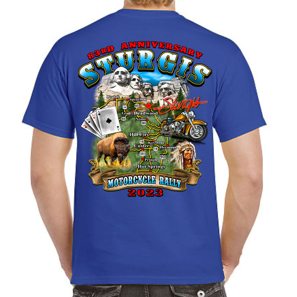 2023 Sturgis Motorcycle Rally Black Hills Map T-Shirt