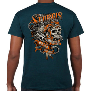 2023 Sturgis Motorcycle Rally Piston Indian Script T-Shirt
