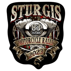 2023 Sturgis Motorcycle Rally Rustic Ribboned Engine Sticker