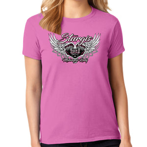 Ladies Missy Cut 2023 Sturgis Motorcycle Rally Love Wings T-Shirt