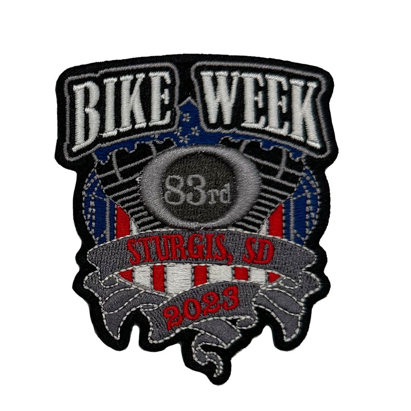 2023 Sturgis Motorcycle Rally Bike Week Engine Ribbon USA Patch