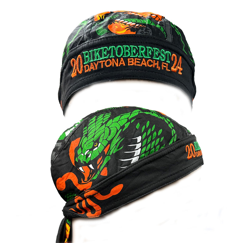 2024 Biketoberfest Daytona Beach Danbanna® Platinum Snake Skull Du-rag