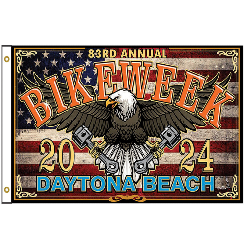 2024 Bike Week Daytona Beach 83rd Anniversary Freedom Eagle USA Flag