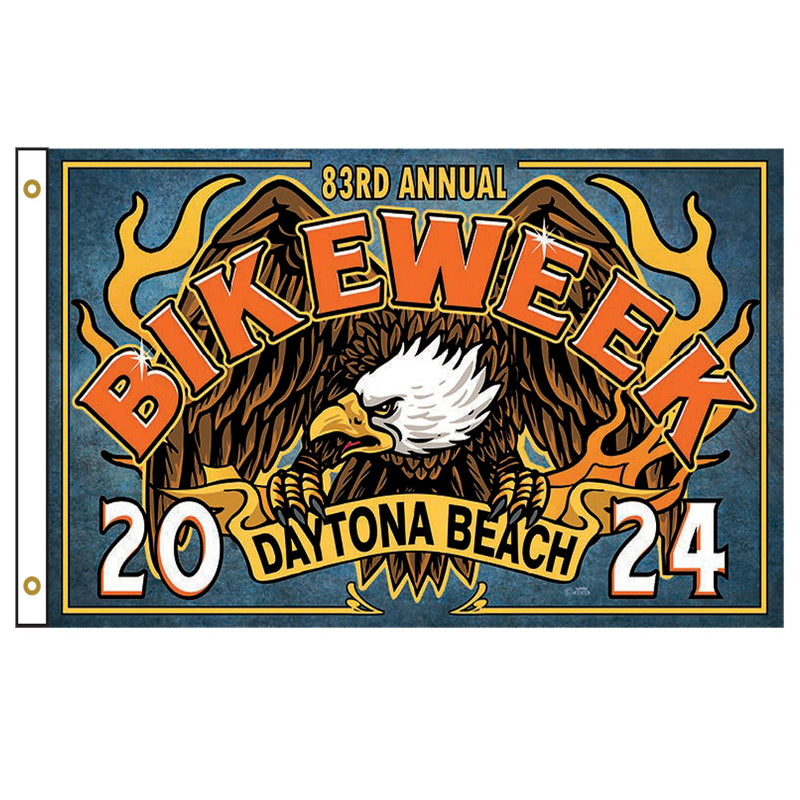 2024 Bike Week Daytona Beach 83rd Anniversary Flamethrower Eagle Flag