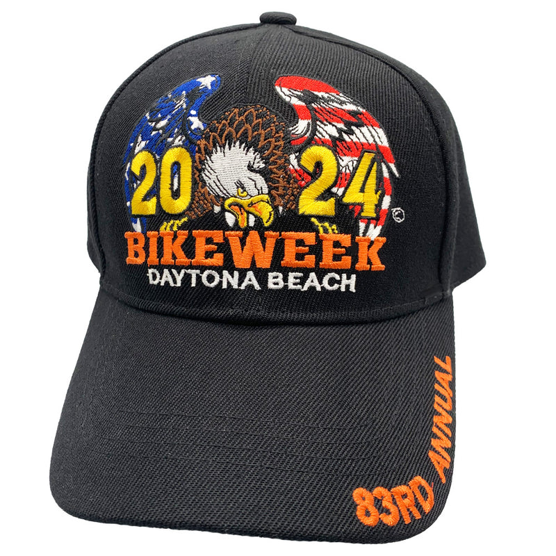 2024 Bike Week Daytona Beach USA American Flag Eagle Hat