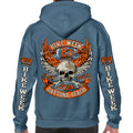 2024 Bike Week Daytona Beach Orange Skull Wings Pullover Hoodie