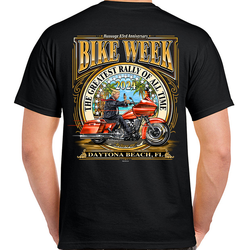 2024 Bike Week Daytona Beach Tweetin' Trump Biker T-Shirt