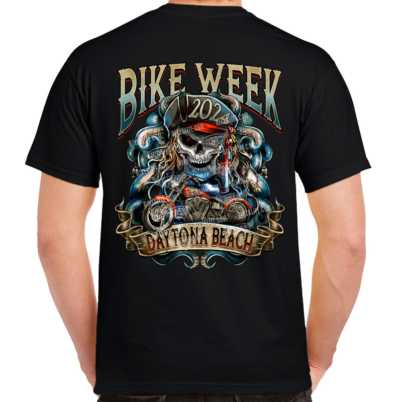 2024 Bike Week Daytona Beach Kraken Skull T-Shirt