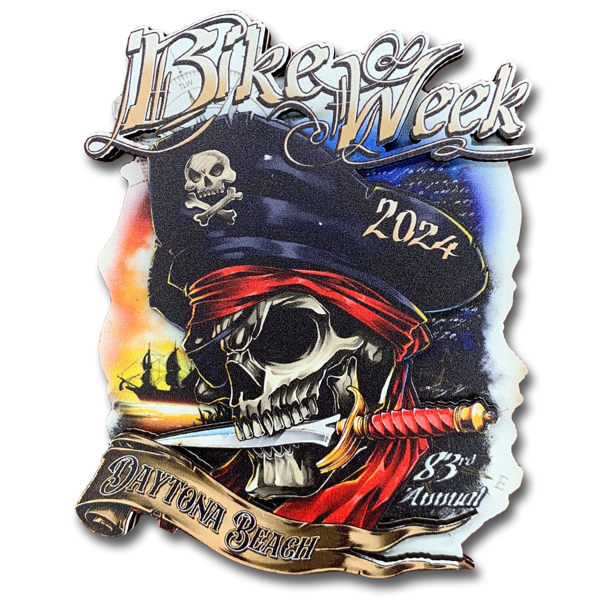 fahrradhelm pirat 2024 Bike Week Daytona Beach Pirate Dagger Wooden 3D Magnet – BIKER LIFE CLOTHING
