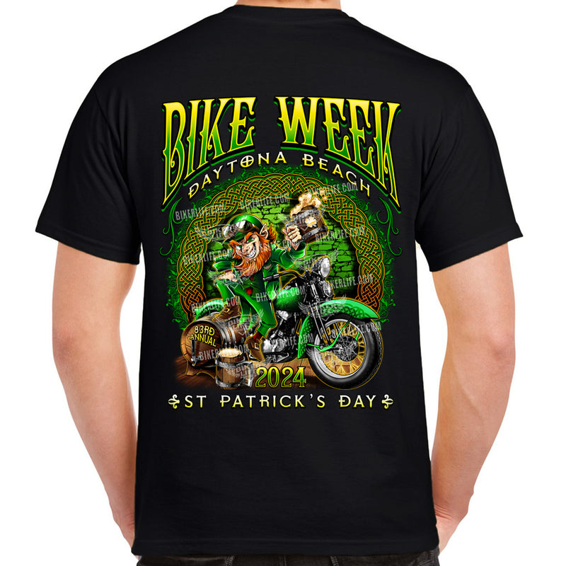 2024 Bike Week Daytona Beach St. Paddy's Celtic Leprechaun T-Shirt