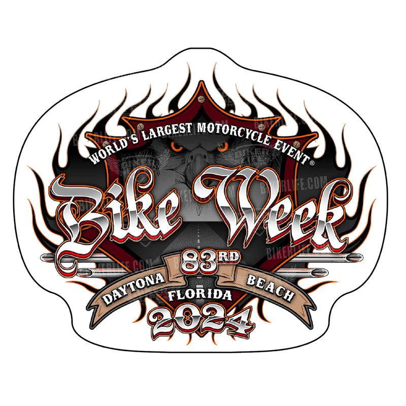 2024 Bike Week Daytona Beach Official Logo Sticker Biker Life Clothing