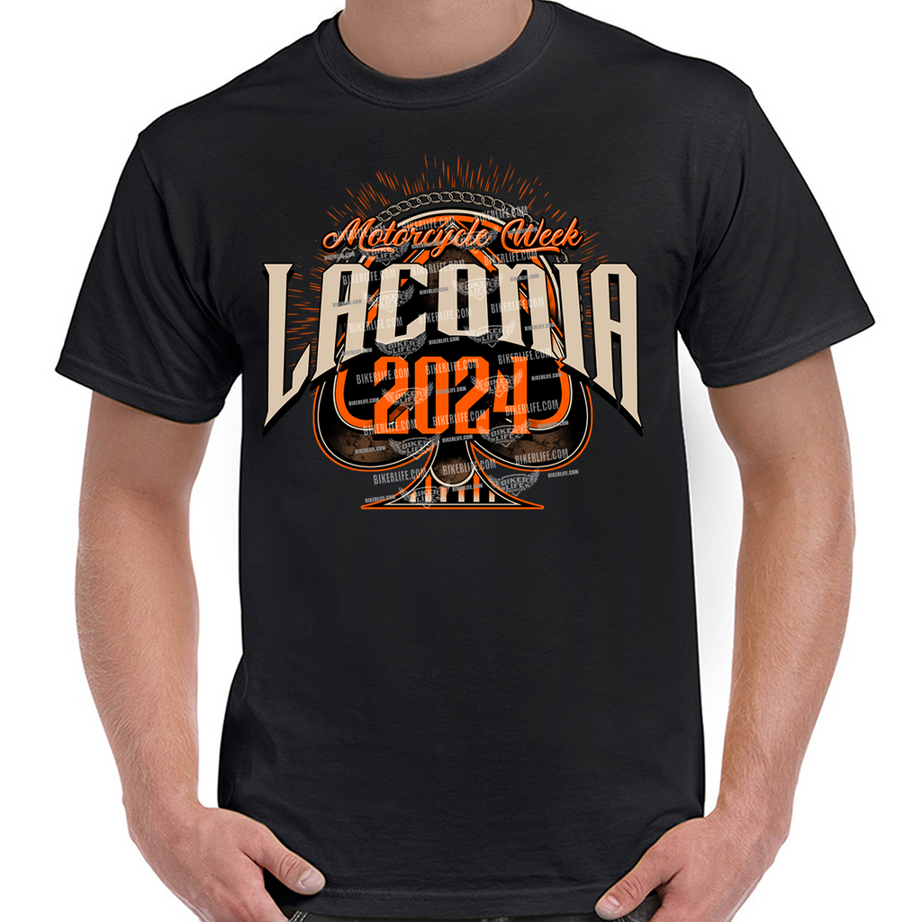 2024 Laconia Motorcycle Rally Eagle of Spades T-Shirt