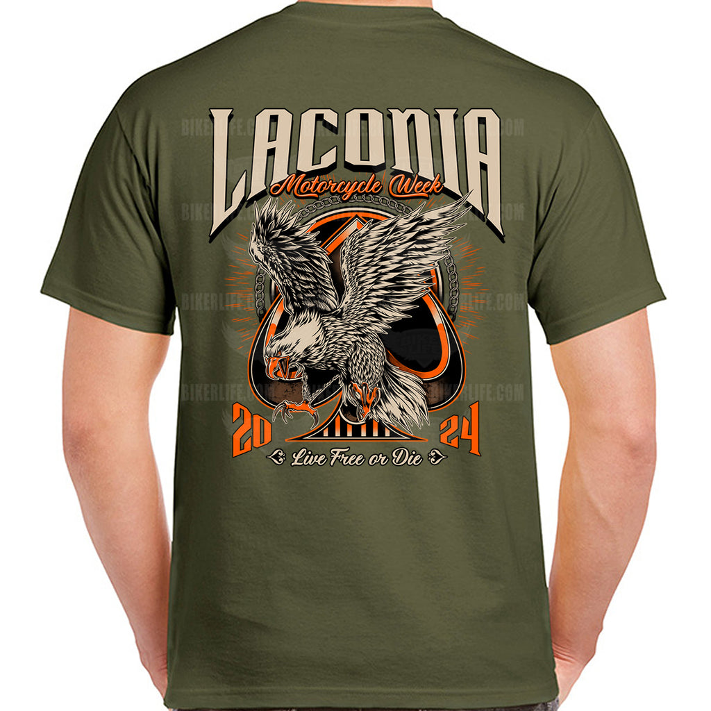 2024 Laconia Motorcycle Rally Eagle of Spades T-Shirt