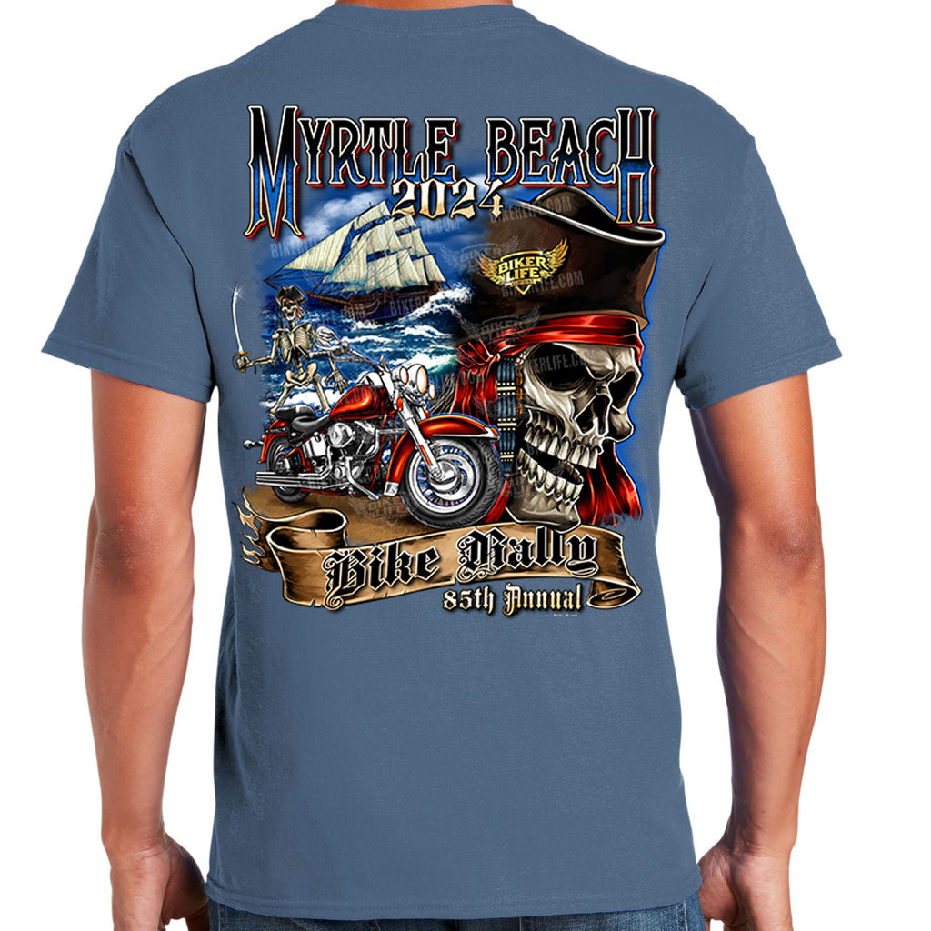 2024 Myrtle Beach Bike Rally Shipwrecked Pirate T-Shirt