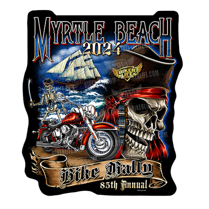 2024 Myrtle Beach Bike Rally Shipwrecked Pirate Sticker