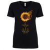 Ladies Jr. Cut 2024 Ocean City Rally Week Sunflower Skulls V-Neck Shirt