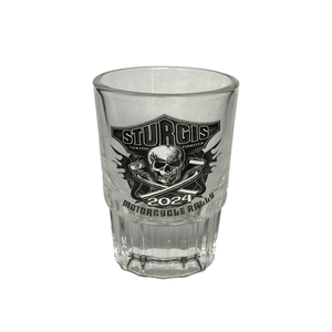 2024 Sturgis Motorcycle Rally Engine Skull Whiskey Shot