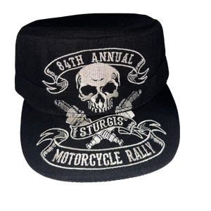 2024 Sturgis Motorcycle Rally Ribbon Piston Skull Conductor Cap / Hat