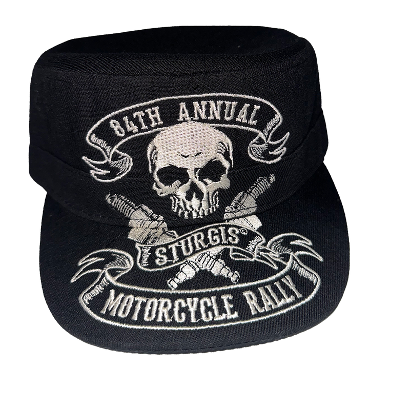 2024 Sturgis Motorcycle Rally Ribbon Piston Skull Conductor Cap / Hat