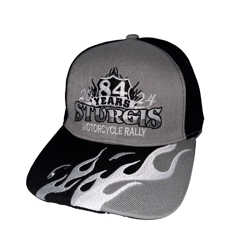 2024 Sturgis Motorcycle Rally Chrome Flame Hat