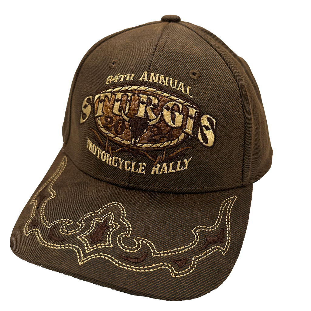 2024 Sturgis Motorcycle Rally Western Outdoors Oil Stained Hat