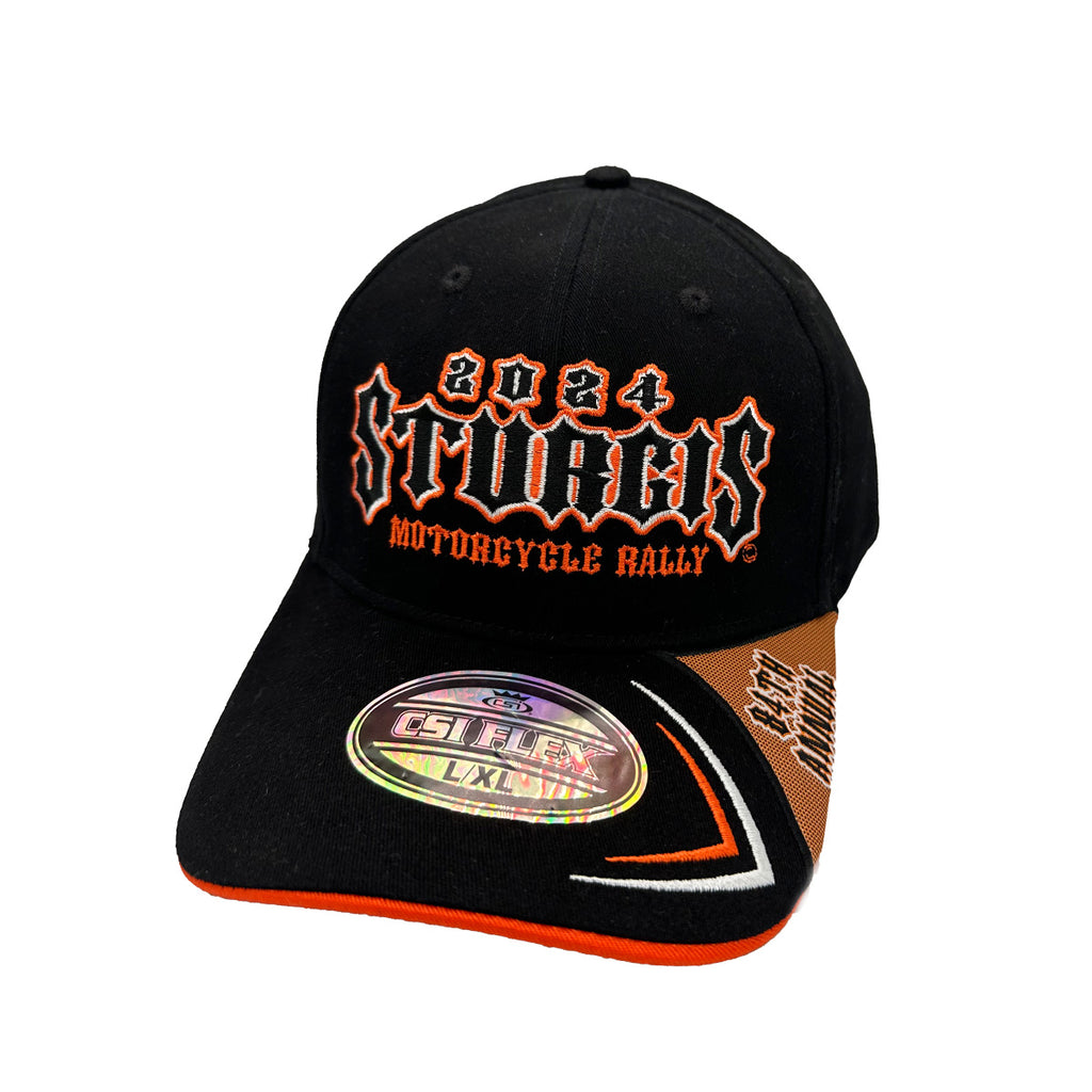 2024 Sturgis Motorcycle Rally Orange Crush Embroidered Flexfit Hat