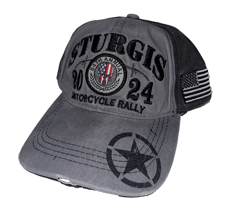 2024 Sturgis Motorcycle Rally Punisher Retro Zero Hat