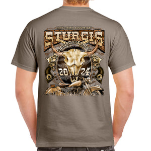 2024 Sturgis Motorcycle Rally Cattle Skull T-Shirt