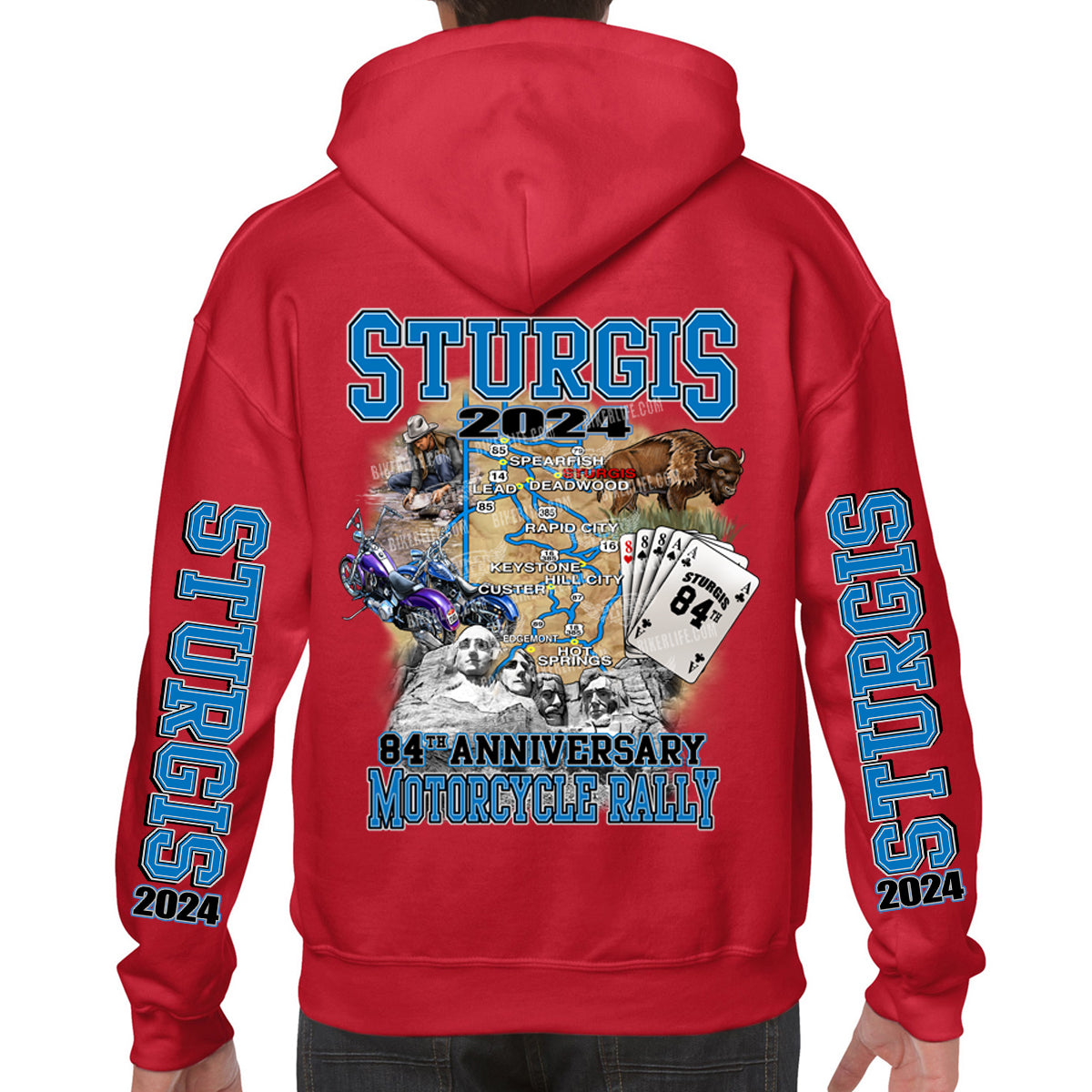 Sturgis Black Hills Rally South Dakota. 75th Anniversary Full Zip Hoodie Sz offers M