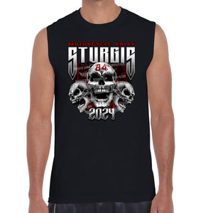 2024 Sturgis Motorcycle Rally Chained Shield Muscle Shirt